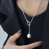 Chains TIOWIOS 2023 Design A Brushed Round Ball Long Necklace For Women's Advanced Style Elegant Luxury Sweater Chain Women