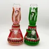 14 inch Height 2 Colors Popular HandDrawing Painting Water Pipes Glass Bong Wholesale for Adult