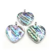 Hopearl Jewelry Simple Heart Wisher Urok na naszyjnik Making Abalone Paua Sea Shell Cabochon Inkrustowany 6 sztuk277J