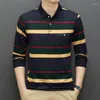Heren Polo Collectie 95% Katoenen Polo Shirt Mannen Lange Mouw Multi-color Herfst Kleding Casual Koreaanse Mannelijke 2023 gestreepte