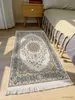 Carpets Handwoven cotton carpet retro style square bedside geometric floor mat living room home decoration manda R230718