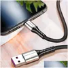 Cables de teléfono celular 5A Usb con puerto de datos tipo C para carga rápida Andriod Cargador Móvil Nylon fuerte 1 / 1.5M Drop Delivery Phones Acce Dhmf8