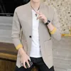 Men's Sweaters Autumn And Winter Boutique Sweater Casual Trend Fashion Knitted Long Sleeve Cardigan Teenage Slim Fit Simple Jacket