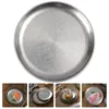 Dinnerware Sets Toddler Tray Bakeware Vintage Korean Plate Metal Dish Sushi Fruit Western Stainless Steel Round