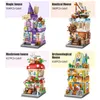 Blocos Mini City Street View Magic House Building Blocks Friends Figures Architecture Cottage Tijolos Toys For Children Gifts R230718