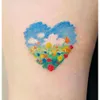 Тюльпан временные татуировки красочные картины сердца цветочные тату
