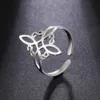 Cooltime Witch Knot Rings Rostfritt stål Justerbara ringar för kvinnor Cross Wiccan Protection Amulet Ring Smycken