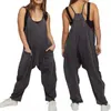 Women's Jumpsuits Rompers Woman Casual Jumpsuit Summer Cotton Linen Loose Long Bib Pants Wide Leg Sleeveless Jumpsuits Baggy Rompers Overalls With Pockets 230717