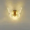 Wall Lamp Creative Elf Butterfly Led Girl Children Room Bedroom Bedside Ceiling Light Design Sense Entrance Hallway Decor