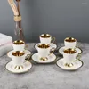 Kaffekrukor Turkish Cup and Saucer Ceramic Set Creative Gift Retro presentlåda Juego de Tazas Cafe Tea av 6