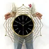 Wanduhren Klassische Luxus Nordic Uhr Wohnzimmer Große Stille Metall Alien Modernes Design Reloj Pared Grande Decor