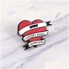 Stift brosches rött hjärta offert banner emalj stift punk för väska kläder lapel pin knapp badge tecknad smycken present vänner droppe Deliv Dhyfn