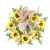 Ciondolo a forma di ape per porta d'ingresso con fiori decorativi squisito con cordino a forma di fiocco, ape da miele, ghirlanda, ghirlanda, decorazioni per feste