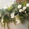 装飾的な花12pcs/lot人工熱帯植物シルクヤシの葉の枝の枝プラスチック緑の鉢植え葉の葉の家の庭の結婚式