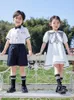 Ocasiões especiais Uniforme de jardim de infância verão uniforme de classe coral uniforme de formatura de classe infantil verão estilo britânico vestido de marinheiro de escola 230717