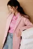 Damespakken Yang Mi Star's roze geruite pakjas voor lente en herfst 2023 Style Loose Sweet