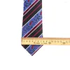 Bow Ties Blue Paisley Striped 8cm Men's Slips Classic for Man Adult Wedding Business Party Jacquard Ascot Accessories