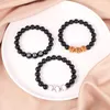 Charm Bracelets Number 8 Volleyball Basketball Charms Wristbands Imitation Obsidian Beads Pulseira Acessórios Para Adolescentes Adultos Presentes