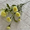 Fleurs décoratives fleur artificielle brindilles d'oeillets en soie simulation de cadeau de fête des mères cargaisons florales fausse décoration avec des plantes vertes