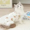 Vêtements pour chiens Ours à quatre pattes Accueil Protection du ventre Vêtements pour animaux de compagnie Gilet Chiens Vêtements Chat Petit imprimé Mignon Mince Été Blanc Garçon Chihuahua