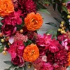 Fleurs décoratives fête des mères guirlande pour porte d'entrée rouge Orange fleur avec feuilles vertes printemps artificielle décoration de la maison