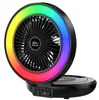 Bluetooth Speaker with Light Show, USB charge Folded Fan, support TF card play, HD sound, mini speaker for travel party camping biking