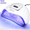 Nail Dryers UV LED Lamp for Nails With Memory Function Lamp for Gel Polish Drying Lamp 45 LEDs Lamp for Manicure Home Use And Nail Salon 230718