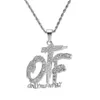 glacé seulement le collier pendentif famille pour hommes femmes designer de luxe mens bling diamant lettre pendentifs lettres collier en or l254Y