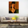 Arte murale contemporanea Ritratto di donna con cappello Amedeo Modigliani Famoso dipinto fatto a mano Modern Music Room Decor