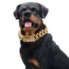 Edelstahl 19 mm Haustierbedarf Schweres festes Zubehör Haustier-Hundekette für mittelgroße und große Hunde Gold massiv kubanische Kette Ganzes X070273k