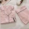 Vêtements de nuit pour femmes printemps et automne soie Satin pyjamas femmes 2023 maison vêtements à manches longues pyjamas dames glace arc imprimer VS