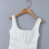 Lässige Kleider im Mini-Stil für Frauen 2023 Sommer kurze Abendparty Prom Sexy koreanische Mode weißes Spitzenkleid rückenfrei