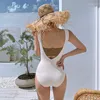 Dames Badmode Dames Onepiece Wit Effen Sexy Bikini Zomer Strandkleding 2023 Dames Backless Badpak