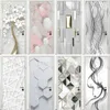 Adesivos de parede PVC Flores Geometria Adesivo para porta Moderno 3D Abstrato Linha Prata Papel de Parede Portas Brancas Poster Autoadesivo Decoração 230717