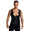 Mannen Body Shapers Mannen Afslanken Shaper Rits Zwart Corset Buik Kleding Zweet Sportkleding Three-Breasted Taille Trainer Vormgeven