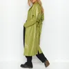 Женская кожаная осенняя траншея повседневная мода шикарная изделия из искусственного пальто винтажное лацка