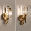 Lampa ścienna nowoczesne luksusowe złote metalowe szklane telewizor prosta dekoracja salonu sypialnia len z lampy wewnętrzne