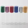 10ML/10Gram Glass Roll-on Bottle Tube With Aluminum Cap 10CC Glass Roller Ball Sample Clear Bottle Fragrance Perfume 6 Colors Aqdek