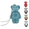 Borse da sera SMALL Borsa da donna da sposa da donna Borsa da sera da donna con diamanti di lusso in cristallo carino Teddy Raccoon bear Borse Grizzly 230718