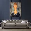 Figura femminile Astratta su tela Ritratto di una giovane donna Ii Amedeo Modigliani Dipinto Dipinto a mano Opera d'arte Arredamento camera da letto