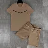 Men's Tracksuits 2023 Summer Polo Shirt Clothing Round Neck T-shirt Suit Street Wear Short Sleeve Shorts Sports