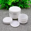 20 50 100 250ML Vuoto Bianco Bordo Argento Portatile Riutilizzabile di Plastica Trucco Cosmetico Crema Per Il Viso Vaso Campione Contenitore Bottiglia Pot Gbuck