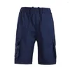 Men's Pants Male Overalls Elastic Waist Cycling Shorts Outdoor Cargo Multi-pockets Loose Work Quick Dry Casual Hiking