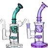 Klein Recycler Oil Rigs Glass Water Bongs Hookahs rökrör Huvudt glas dab bong med 14 mm banger