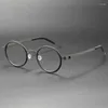 Armação de óculos de sol 2023 Armação de óculos vintage 9707 TR-titânio puro sem parafusos design clássico redondo miopia óculos ópticos originais