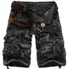 Мужские шорты высококачественные камуфляжные грузовые шорты для Mens Summer Brand Tactics с несколькими карманами штаны 230718