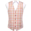 Men's Vests Hi-Tie Jacquard Viscose Mens Vest Striped Waistcoat Sleeveless Jacket Wedding Business Silver Gold Blue Yellow Green Red Pink