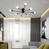 Ceiling Lights Retro Lamp 6/8/10 Head Gold/Black Home Decoration Lamps Living Room Bedroom Restaurant Branches Chandelier Light