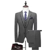 Costume Hommes Classique 3 Pièces Plus La Taille S-6XL De Luxe Robe De Mariée Costumes Homme Slim Fit Hommes Tuxedo Blazers298p