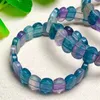 Brazalete de fluorita natural, pulsera de moda para mujer, joyería curativa, piedras preciosas, piedra de energía Reiki, regalo de vacaciones, 1 Uds., 9x12mm